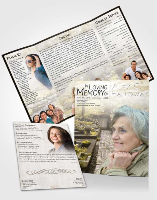 Obituary Funeral Template Gatefold Memorial Brochure Harmony Gardening Desire