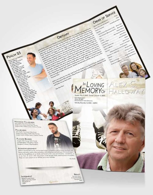 Obituary Funeral Template Gatefold Memorial Brochure Harmony Hockey Pride