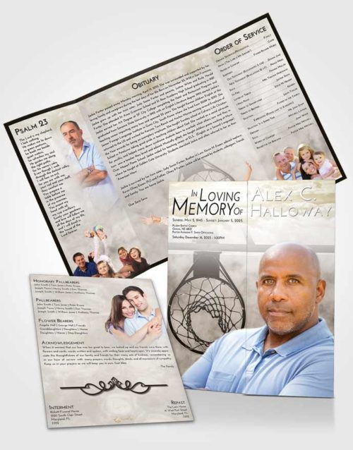 Obituary Funeral Template Gatefold Memorial Brochure Harmony In the Hoop