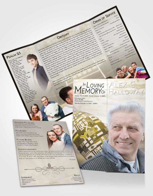 Obituary Funeral Template Gatefold Memorial Brochure Harmony Rugby Passion