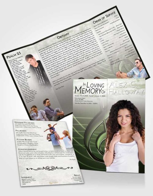 Obituary Funeral Template Gatefold Memorial Brochure Loving Allegro