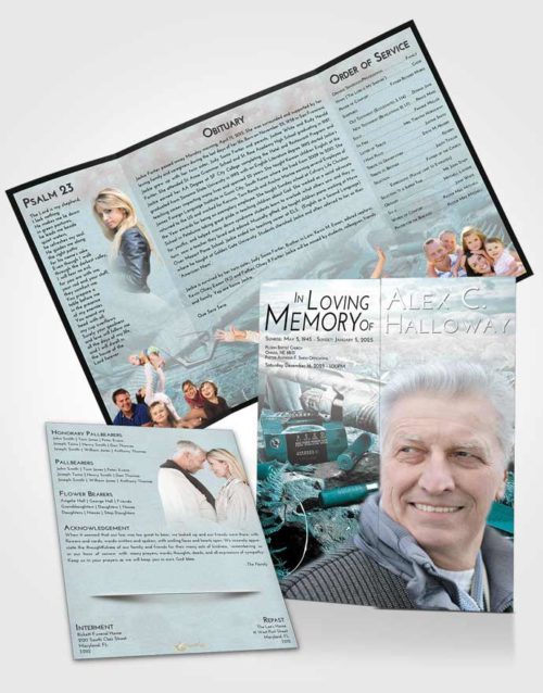 Obituary Funeral Template Gatefold Memorial Brochure Loving Embrace Hunters Life
