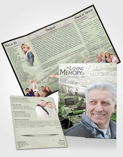 Obituary Funeral Template Gatefold Memorial Brochure Loving Hunters Life