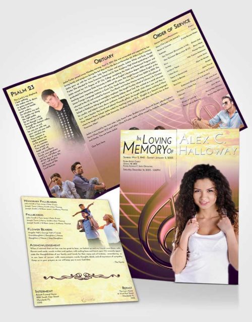 Obituary Funeral Template Gatefold Memorial Brochure Loving Mix Allegro