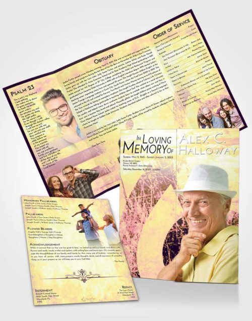 Obituary Funeral Template Gatefold Memorial Brochure Loving Mix Harmonica