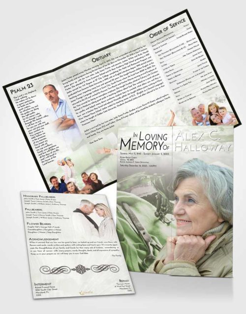 Obituary Funeral Template Gatefold Memorial Brochure Loving Sewing Love