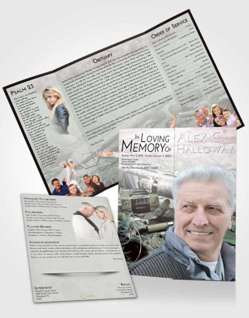 Obituary Funeral Template Gatefold Memorial Brochure Morning Hunters Life