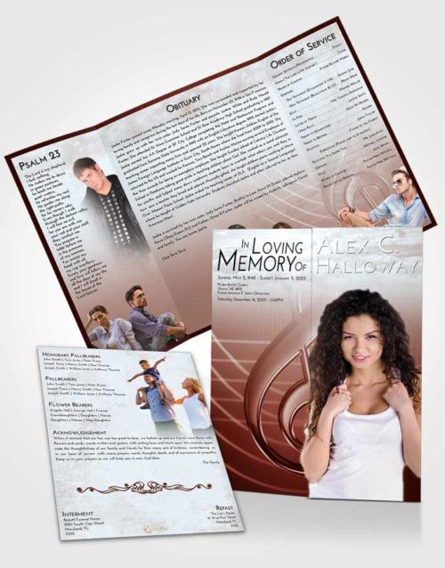 Obituary Funeral Template Gatefold Memorial Brochure Ruby Love Allegro