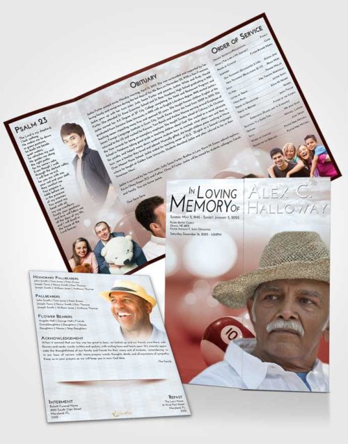 Obituary Funeral Template Gatefold Memorial Brochure Ruby Love Billiards Tranquility