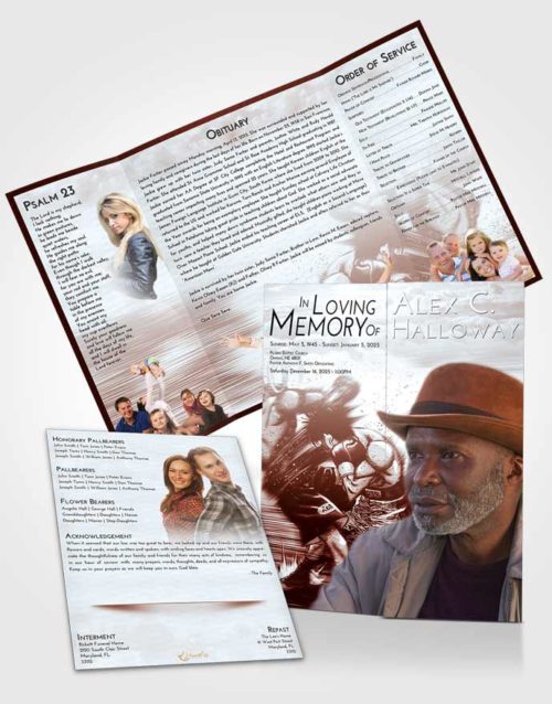 Obituary Funeral Template Gatefold Memorial Brochure Ruby Love Boxing Animation