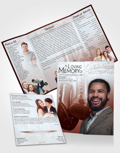 Obituary Funeral Template Gatefold Memorial Brochure Ruby Love Boxing Day
