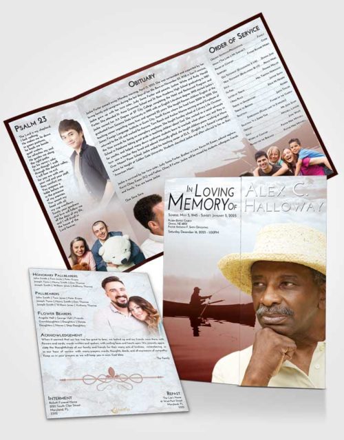 Obituary Funeral Template Gatefold Memorial Brochure Ruby Love Fish in the Water