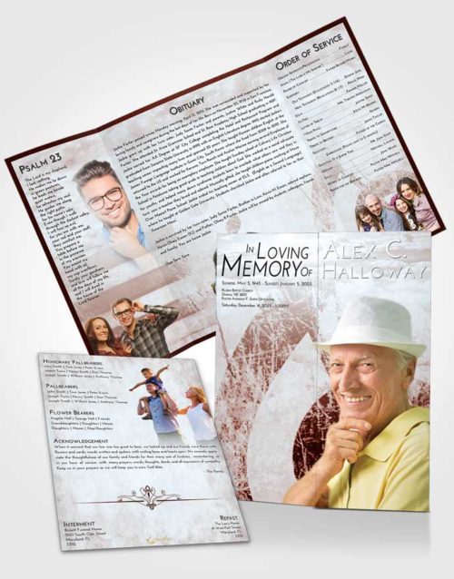 Obituary Funeral Template Gatefold Memorial Brochure Ruby Love Harmonica