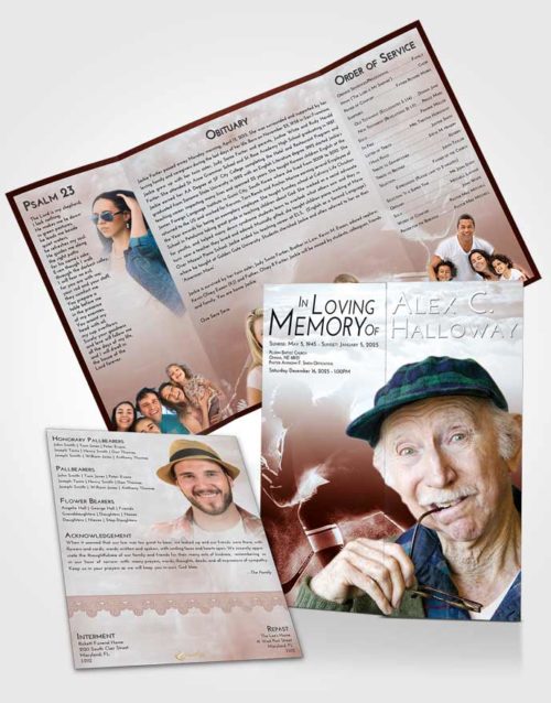 Obituary Funeral Template Gatefold Memorial Brochure Ruby Love Hockey Paradise