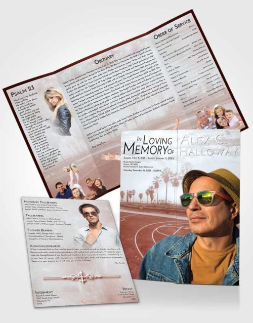 Obituary Funeral Template Gatefold Memorial Brochure Ruby Love On the Court
