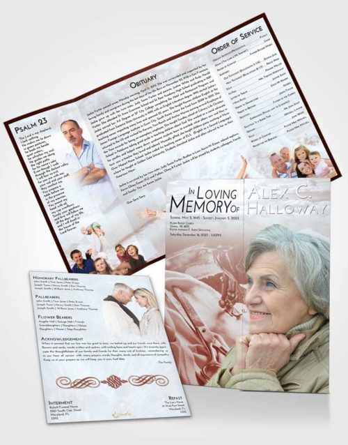 Obituary Funeral Template Gatefold Memorial Brochure Ruby Love Sewing Love