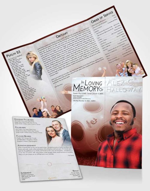 Obituary Funeral Template Gatefold Memorial Brochure Ruby Love Soccer Miracle