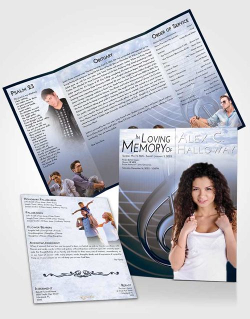 Obituary Funeral Template Gatefold Memorial Brochure Splendid Allegro