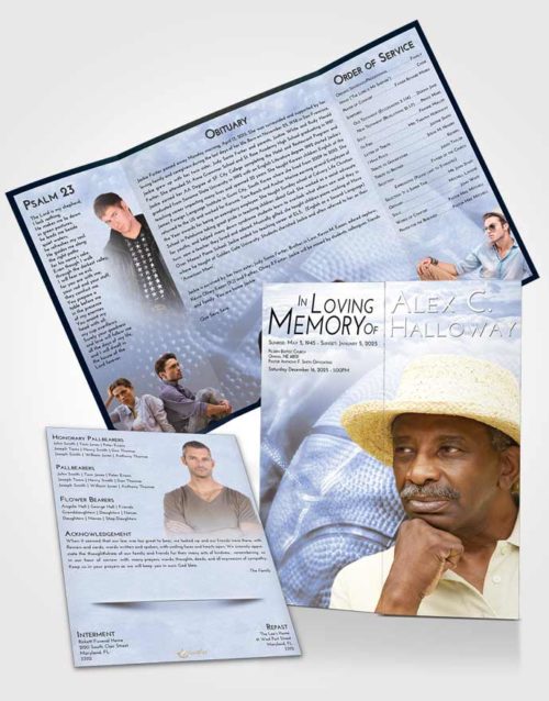 Obituary Funeral Template Gatefold Memorial Brochure Splendid Basketball Fame