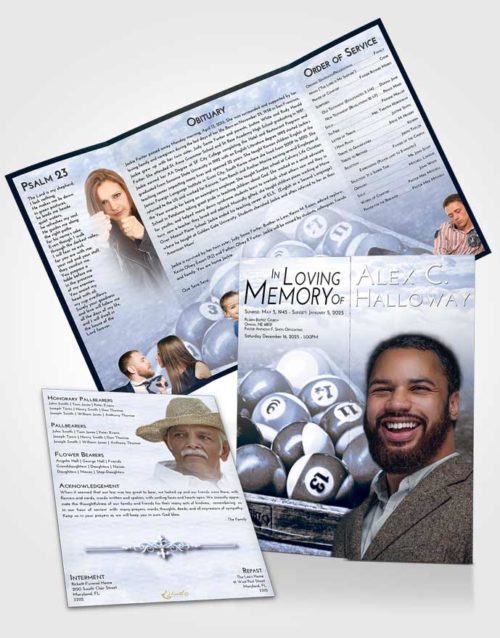 Obituary Funeral Template Gatefold Memorial Brochure Splendid Billiards Love