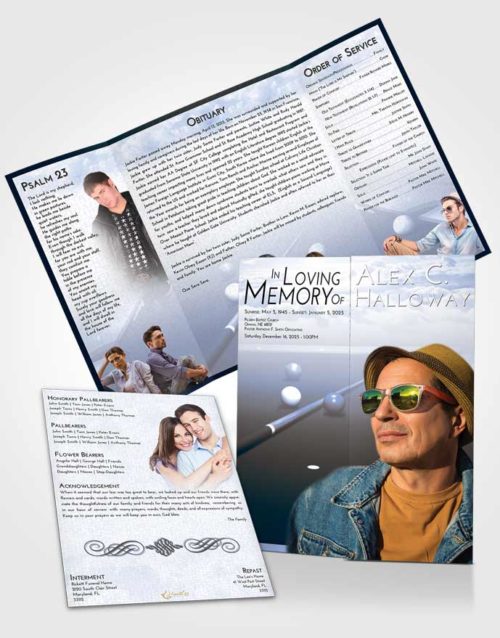 Obituary Funeral Template Gatefold Memorial Brochure Splendid Billiards Peace