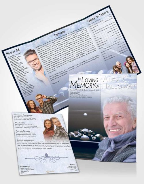 Obituary Funeral Template Gatefold Memorial Brochure Splendid Billiards Pride