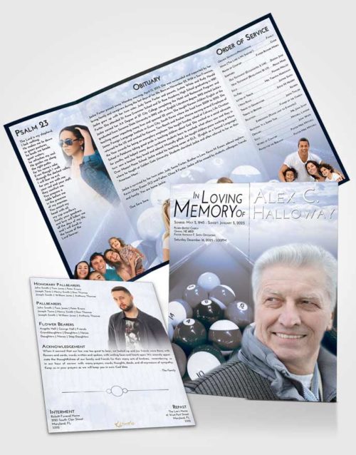Obituary Funeral Template Gatefold Memorial Brochure Splendid Billiards Rack