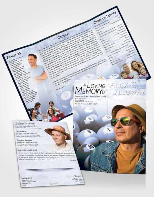 Obituary Funeral Template Gatefold Memorial Brochure Splendid Billiards Serenity