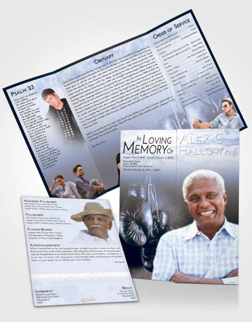 Obituary Funeral Template Gatefold Memorial Brochure Splendid Boxing Serenity