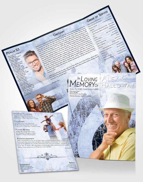 Obituary Funeral Template Gatefold Memorial Brochure Splendid Harmonica