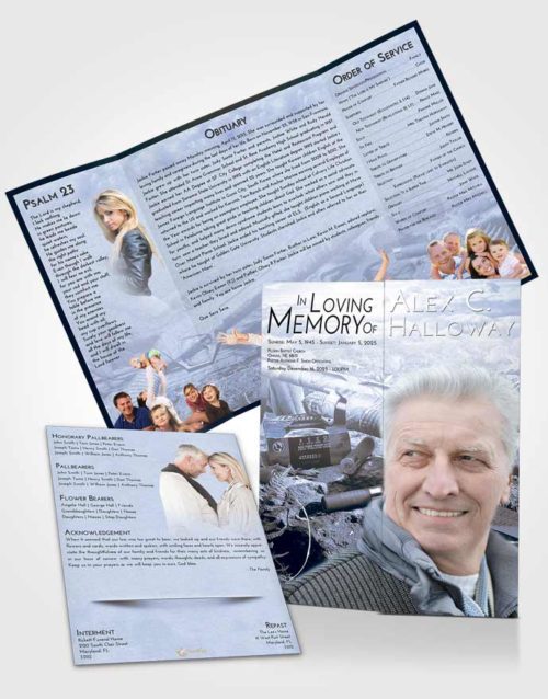 Obituary Funeral Template Gatefold Memorial Brochure Splendid Hunters Life
