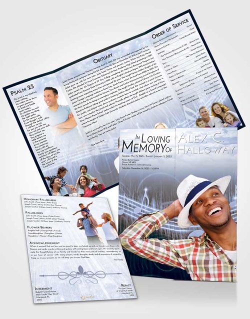 Obituary Funeral Template Gatefold Memorial Brochure Splendid Music Peace