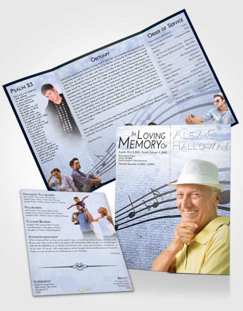 Obituary Funeral Template Gatefold Memorial Brochure Splendid Portamento