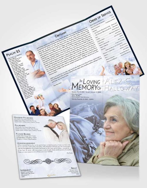 Obituary Funeral Template Gatefold Memorial Brochure Splendid Sewing Love