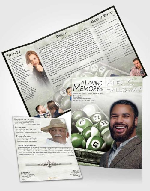 Obituary Funeral Template Gatefold Memorial Brochure Sweet Billiards Love
