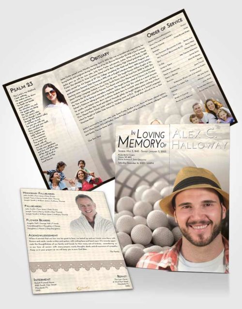 Obituary Funeral Template Gatefold Memorial Brochure Tranquil Golf Tranquility