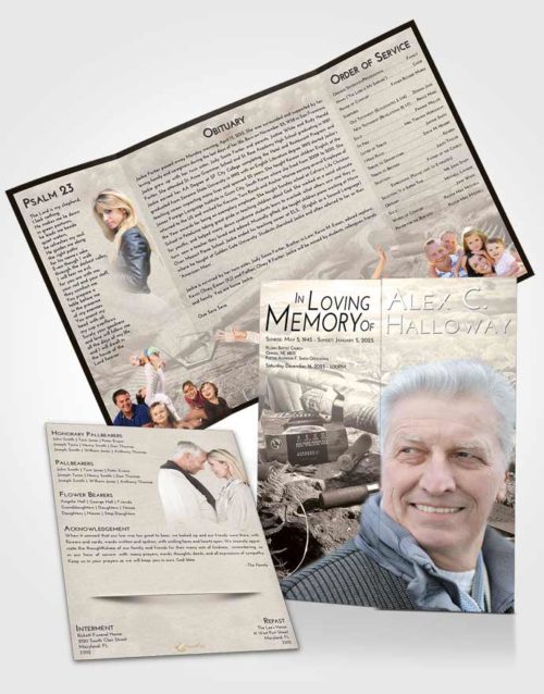 Obituary Funeral Template Gatefold Memorial Brochure Tranquil Hunters Life