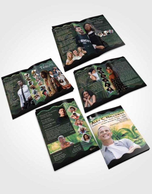 Booklet Memorial Folder Emerald Serenity Buddha Praise
