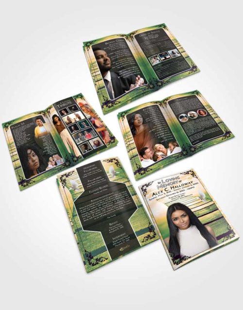 Booklet Memorial Folder Emerald Serenity Stairway to Life