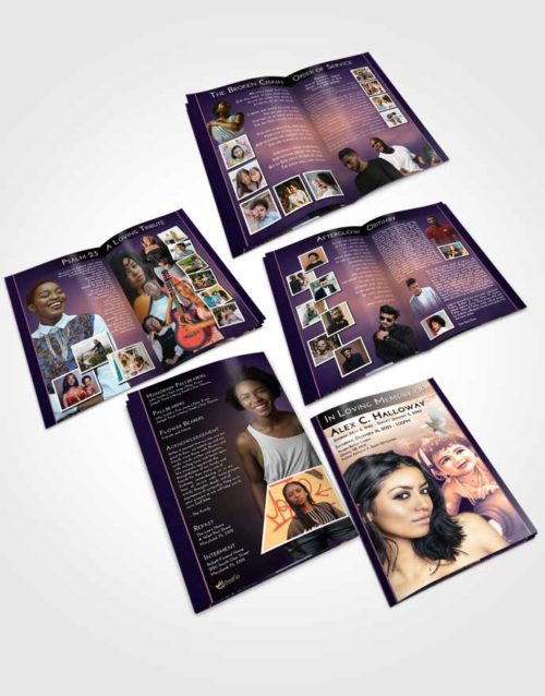 Booklet Memorial Folder Lavender Sunset Lord Krishna Divinity