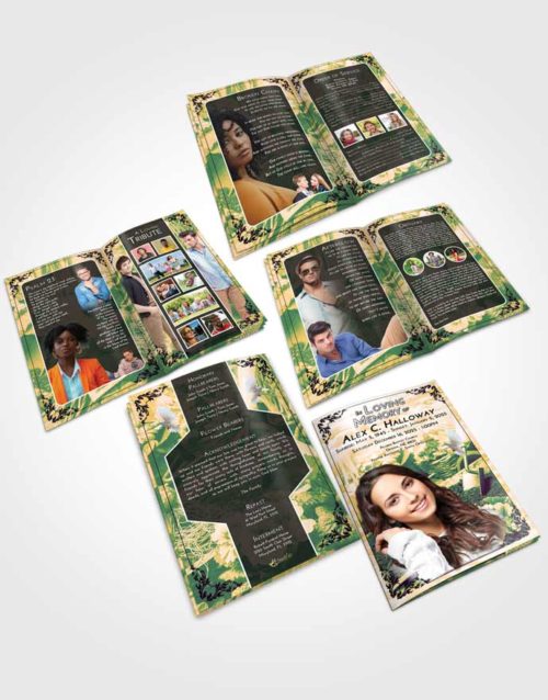 Booklet Memorial Folder Emerald Serenity Gardening Memories