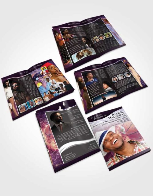 Booklet Memorial Folder Lavender Sunrise Basketball Heat