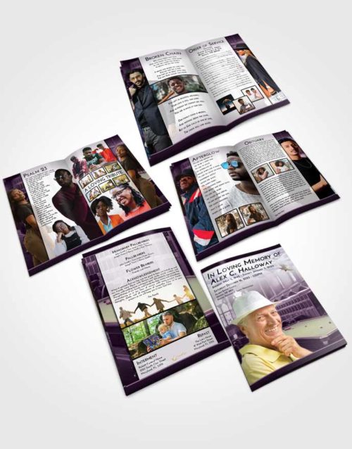 Booklet Memorial Folder Lavender Sunrise Billiards Journey