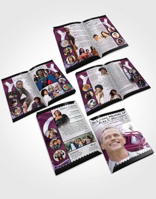 Booklet Memorial Folder Lavender Sunrise Football Party