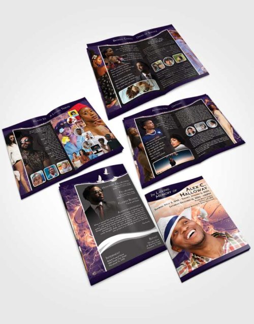 Booklet Memorial Folder Lavender Sunset Basketball Heat