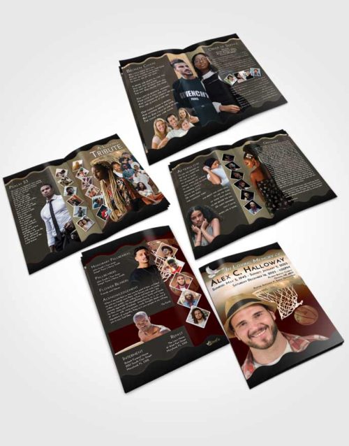 Booklet Memorial Folder Soft Dusk Basketball Journey
