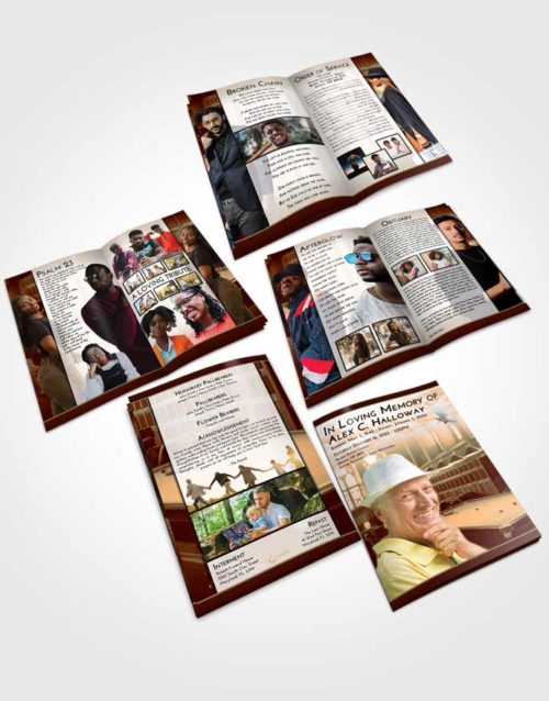Booklet Memorial Folder Soft Dusk Billiards Journey