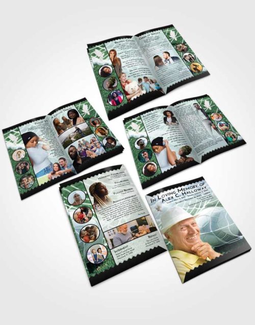 Booklet Memorial Folder Soft Emerald Love Soccer Pride