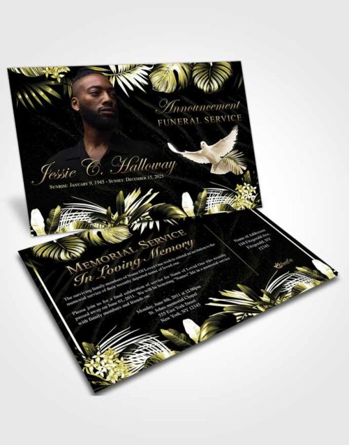 Funeral Announcement Card Template Afternoon Charm