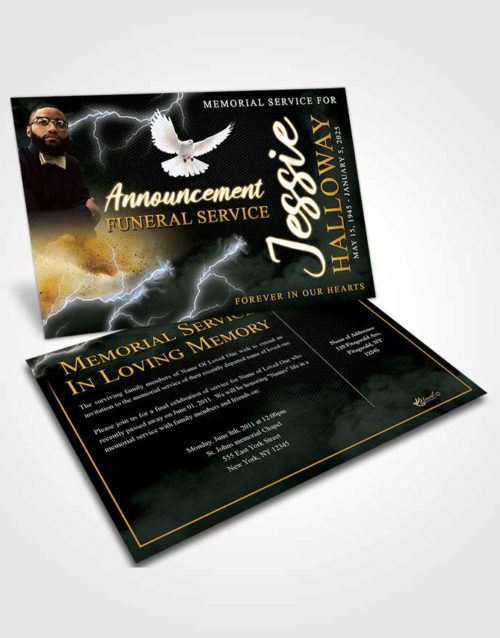 Funeral Announcement Card Template Devoted Thunderbolt